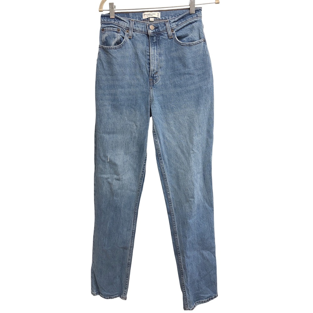 Abercrombie & Fitch 90s Straight Curve Love Blue Jeans Ultra High Rise 27/4L